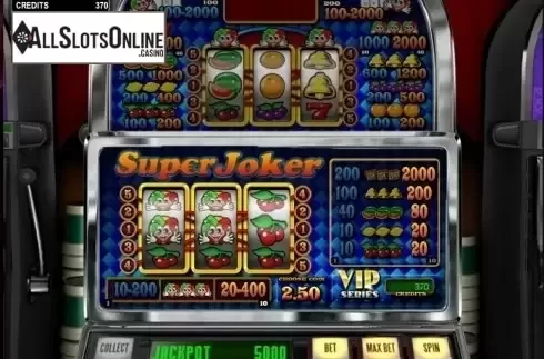 Game Workflow screen. Super Joker VIP from Betsoft