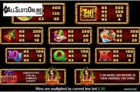 Screen2. Tiki Tastic from Inspired Gaming