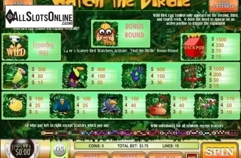 Screen2. Watch the Birdie from Rival Gaming