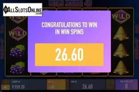 Total Win in Free Spins Screen