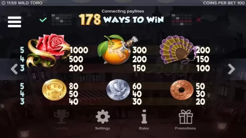 Wild Toro slot screenshot 2