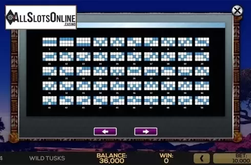 Paytable 3. Wild Tusks from High 5 Games