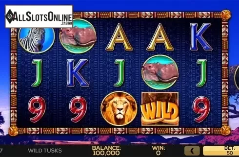 Reels screen. Wild Tusks from High 5 Games