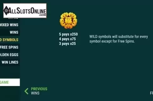 Wild Symbols Screen