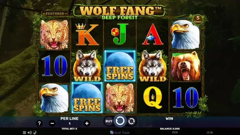 Wolf Fang – Deep Forest slot screenshot 1
