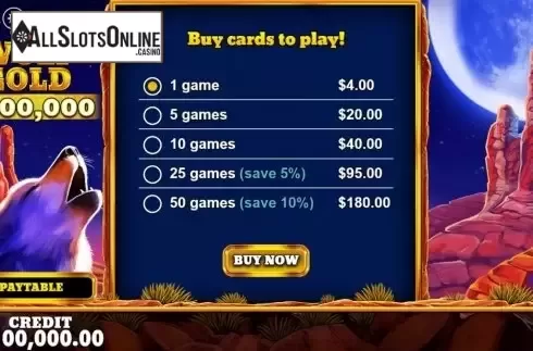 Start Screen. Wolf Gold Scratchcard from Pragmatic Play