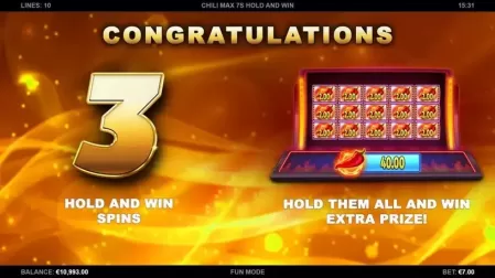 Chili Max 7s Hold and Win slot screenshot 2