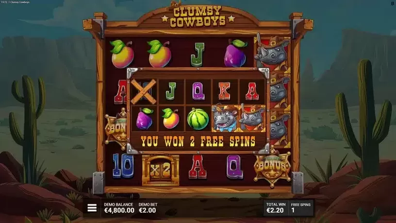 Clumsy Cowboys slot screenshot 5