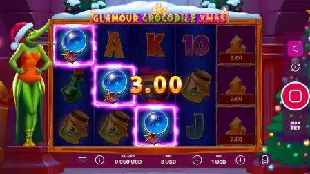 Glamour Crocodile Christmas slot screenshot 3