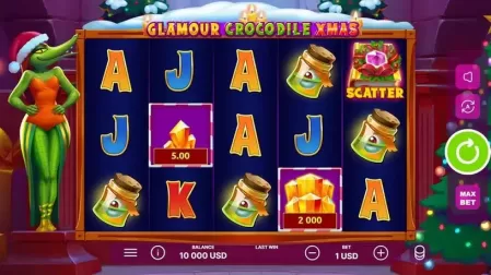 Glamour Crocodile Christmas slot screenshot 1
