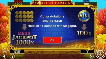 Gold Oceanica Hold And Win slot screenshot 4