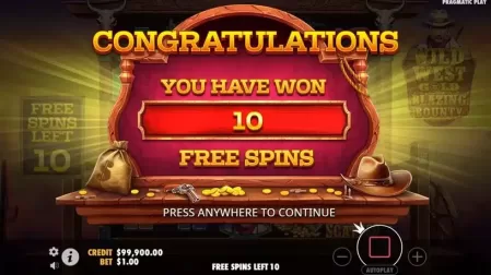 Wild West Gold Blazing Bounty slot screenshot 3