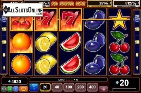 Win screen 2. 20 Super Hot Egypt Quest from EGT