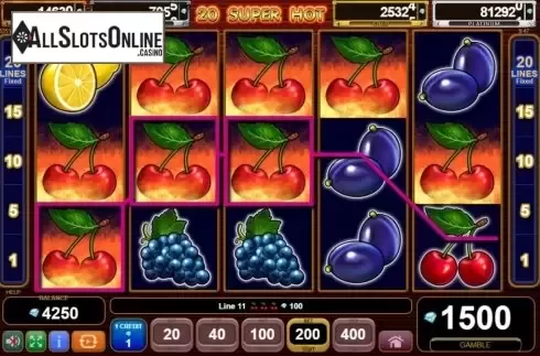 Win screen 3. 20 Super Hot Egypt Quest from EGT