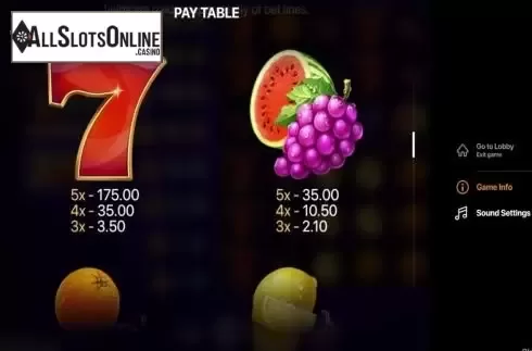 Paytable 2