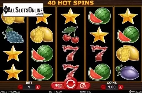 Reel screen . 40 Hot Spins from 7mojos
