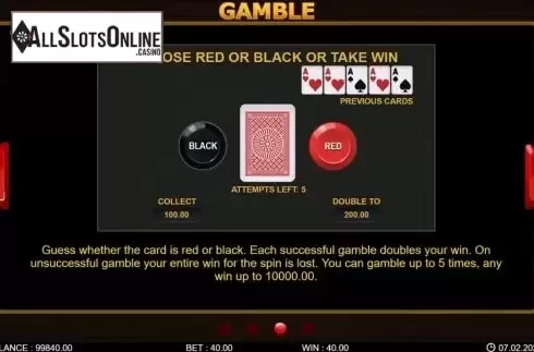 Feature screen 2. 40 Hot Spins from 7mojos