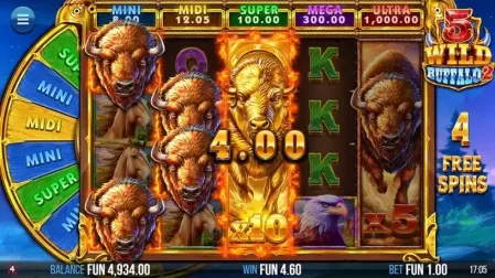 5 Wild Buffalo 2 slot screenshot 4