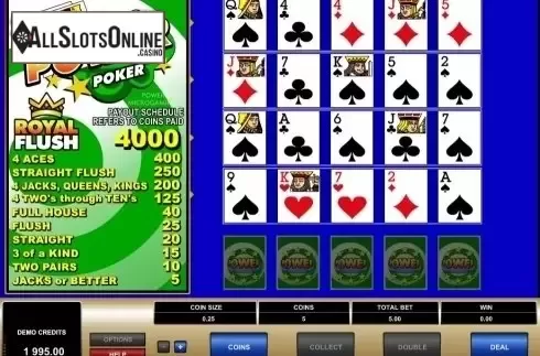 Game Screen. Aces & Faces MH (Microgaming) from Microgaming