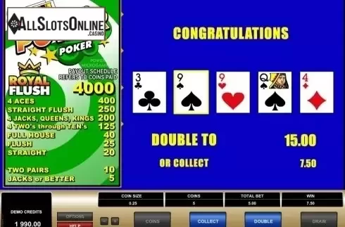 Game Screen. Aces & Faces MH (Microgaming) from Microgaming