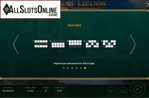 Paylines. Atlas of Legends from Bally Wulff
