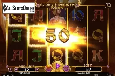 Win Screen 1. Book Of Rebirth Reloaded from Spinomenal