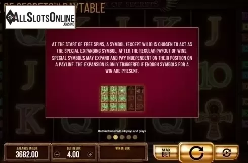 Free Spins Feature. Book of Secrets from SYNOT
