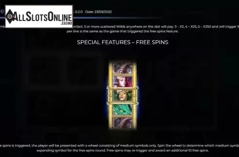 Free Spins feature screen
