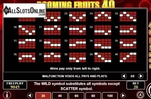 Pay Lines screen 2