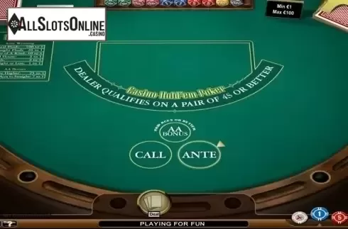 Game Screen. Casino Hold'em (NetEnt) from NetEnt
