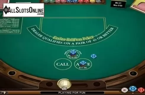 Game Screen. Casino Hold'em (NetEnt) from NetEnt