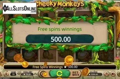 Free Spins. Cheeky Monkeys from Booming Games