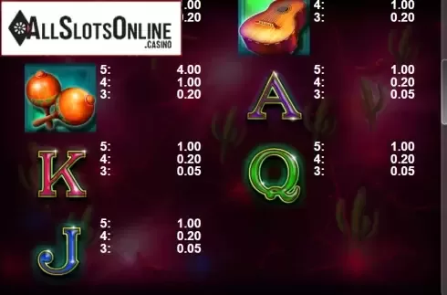 Paytable 2. Chili Baby from Casino Technology