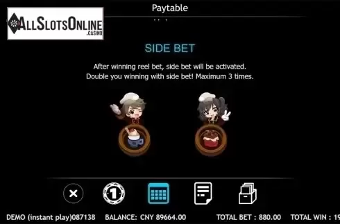 Paytable 2. Dessert Mario from Triple Profits Games