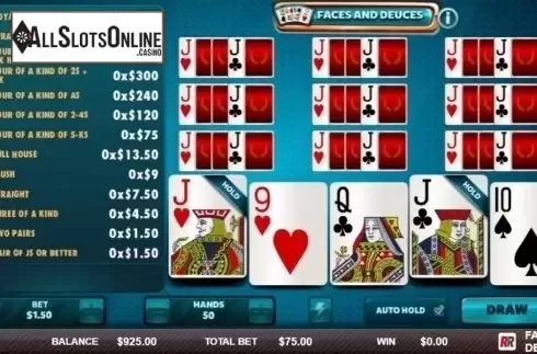 Game Screen 1. Faces & Deuces (Red Rake) from Red Rake