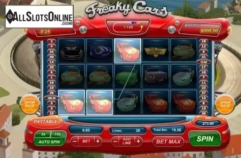 Win Screen . Freaky Cars from GamesOS