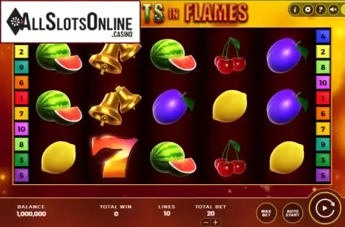 Reel screen. Fruits in Flames from Bally Wulff