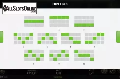 Paylines screen