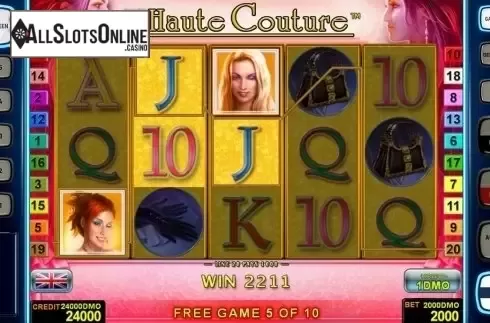 Game workflow 4. Haute Couture Deluxe from Novomatic