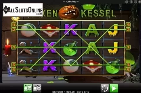 Reel Screen. Hexen Kessel from Merkur
