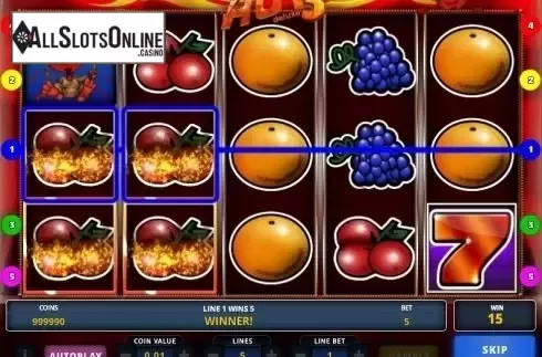 Screen 2. Hot 5 Deluxe from Zeus Play