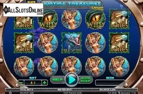 Reels screen. Hunting Treasures Deluxe from Spinomenal