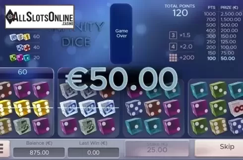 Win Screen 2. Infinity Dice from Air Dice
