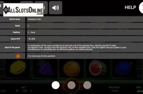 Features. Jumping Fruits (Promatic Games) from Promatic Games