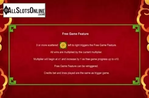 Free Game Feature. Mega Fortune God from August Gaming