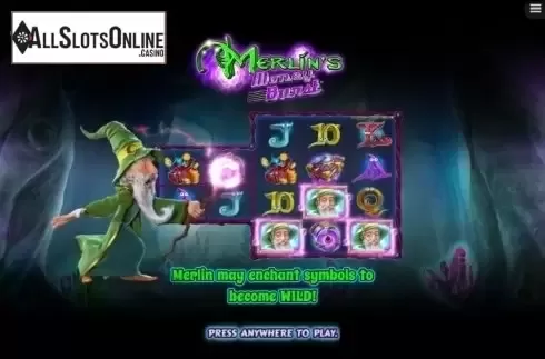 Start Screen. Merlin's Money Burst from NextGen