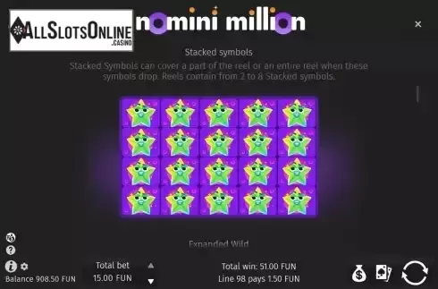 Stacked symbols screen