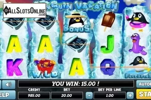 Win Screen. Penguin Vacation (PlayPearls) from PlayPearls