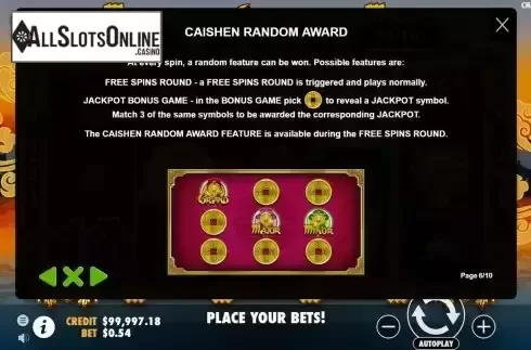 Random award screen