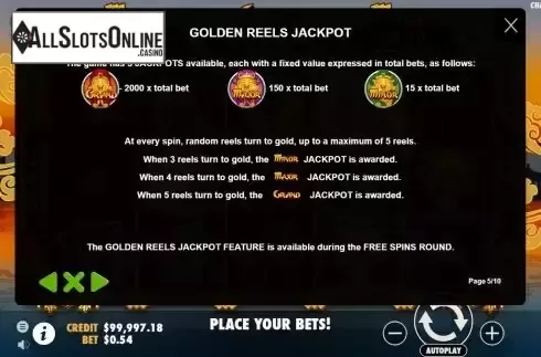 Jackpot screen